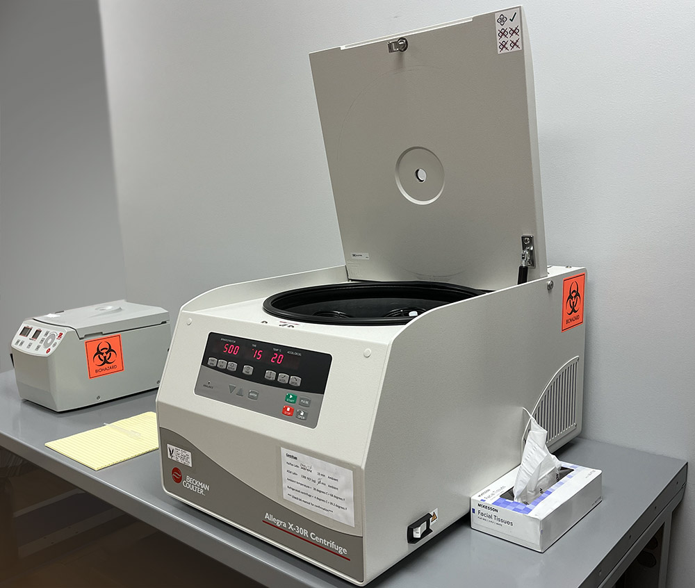 On-site laboratory centrifuge and processing at Arrow Clinical Trials